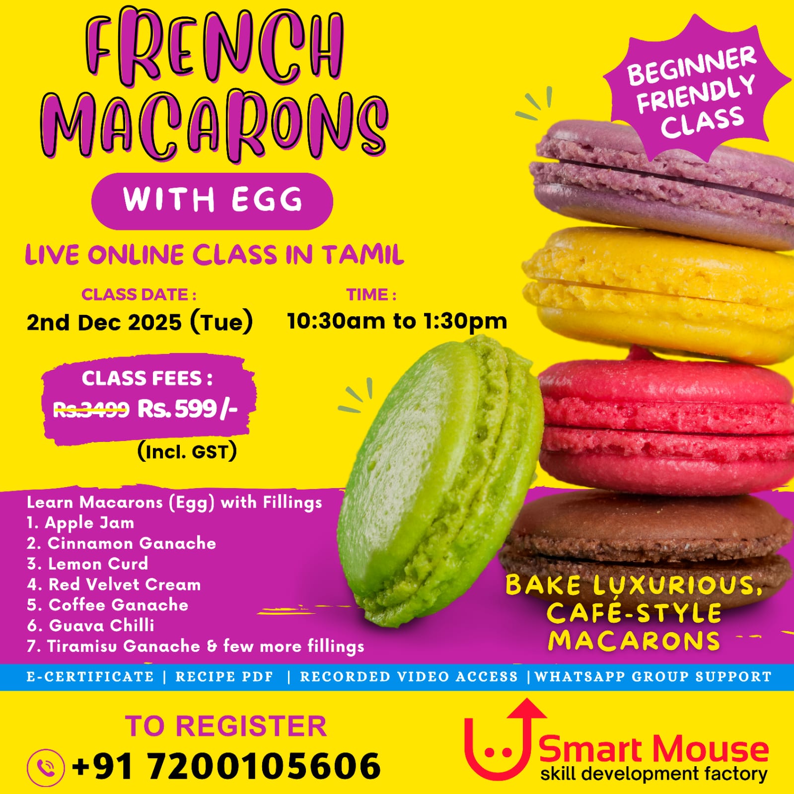 French Macarons (Egg) Online Class