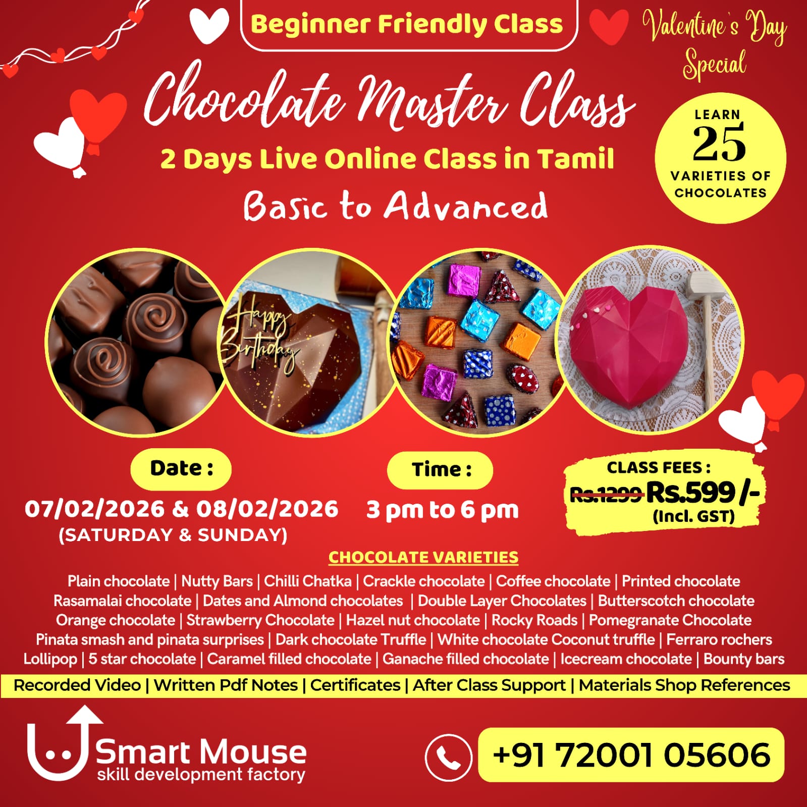 Chocolate Master Class (Valentine's Day)-2 Days