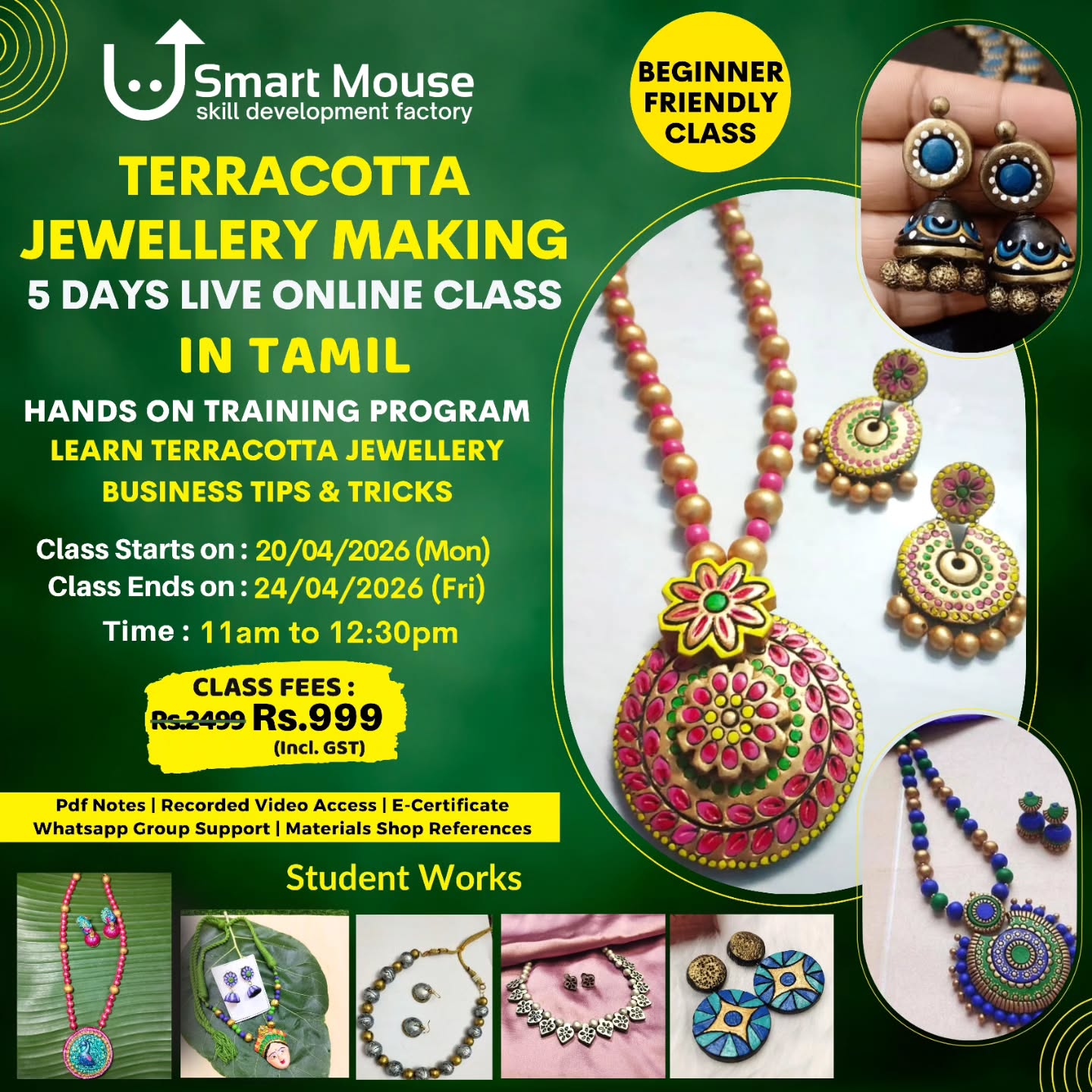 Terracotta Jewellery Making - 5 Days Class