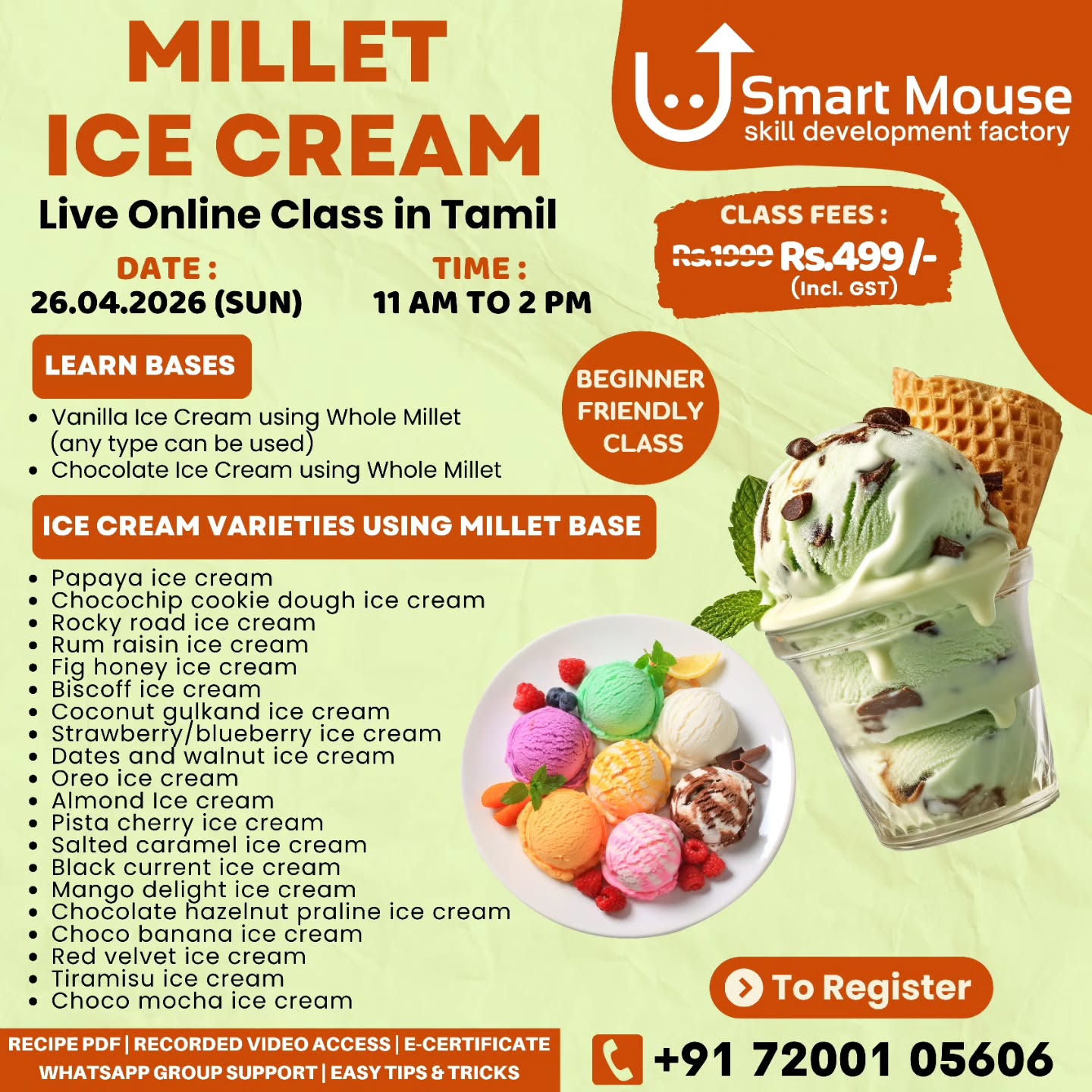 Millet Ice Cream Online Class