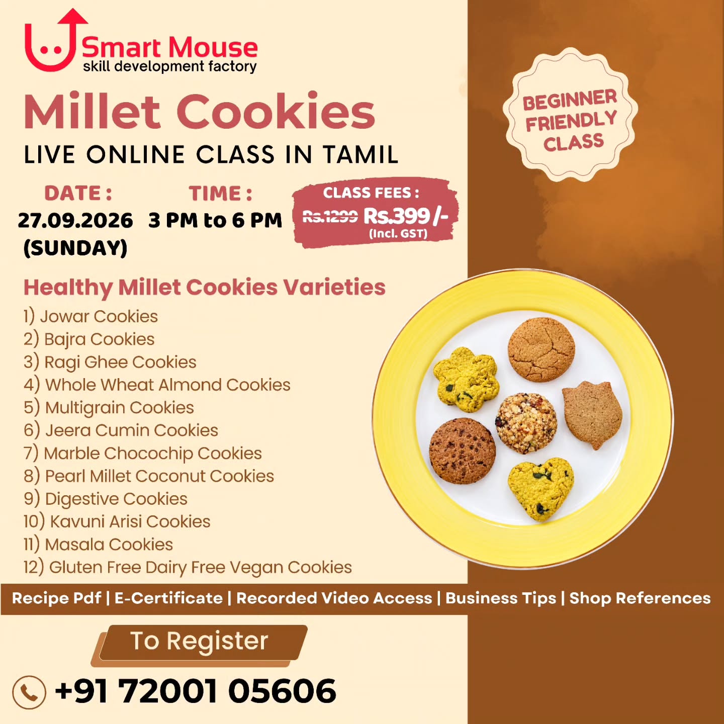 Millet Cookies - Live Online Class in Tamil