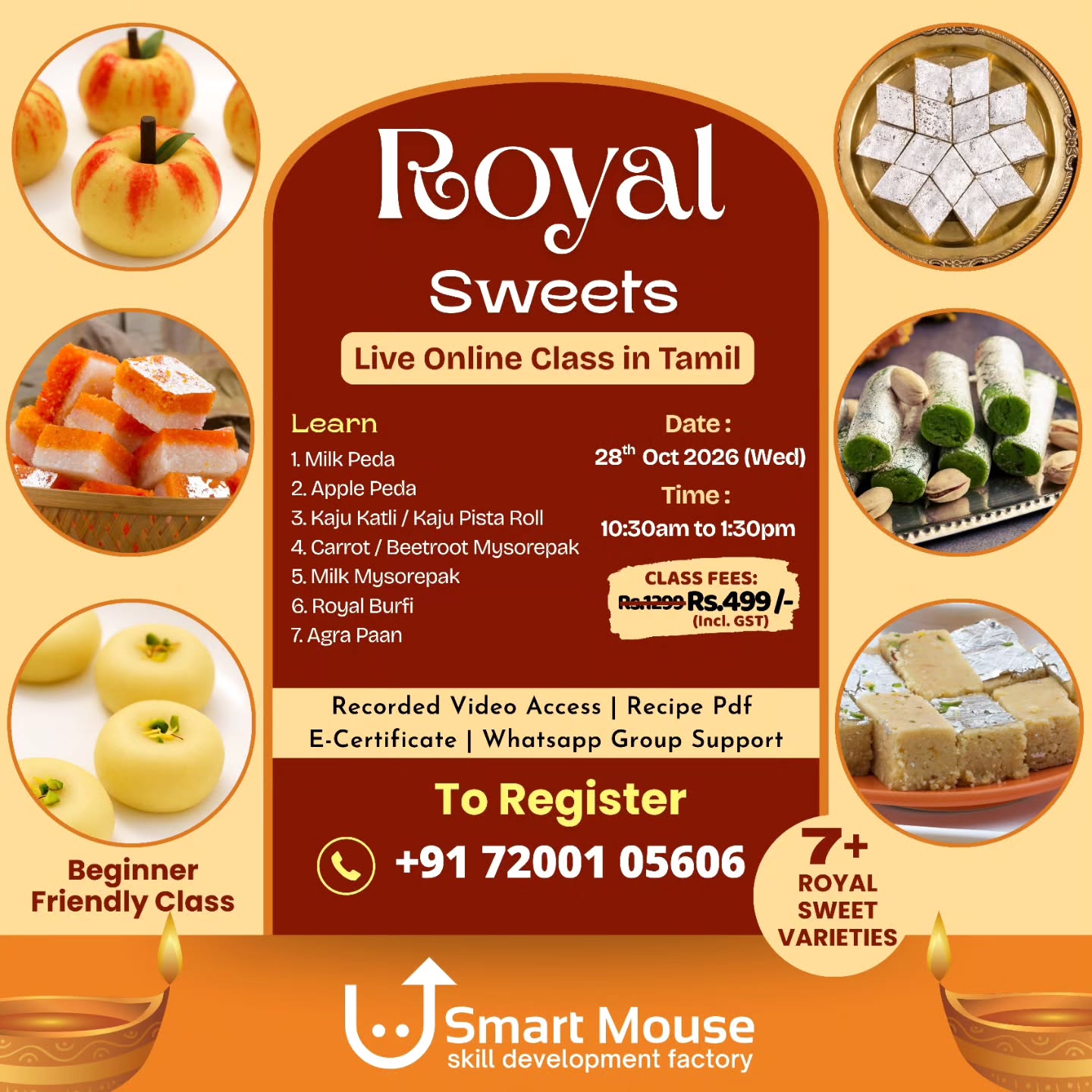 Royal Sweets - Live Online Class in Tamil