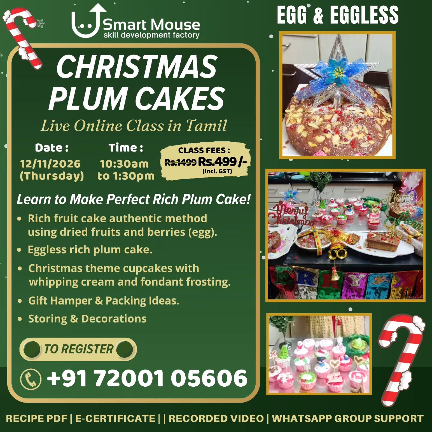 Christmas Plum Cake - Live Online Class in Tamil